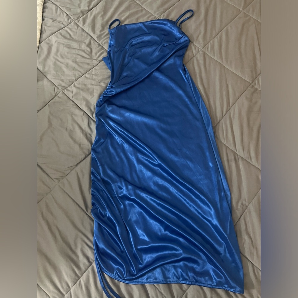 Blue Satin Dress